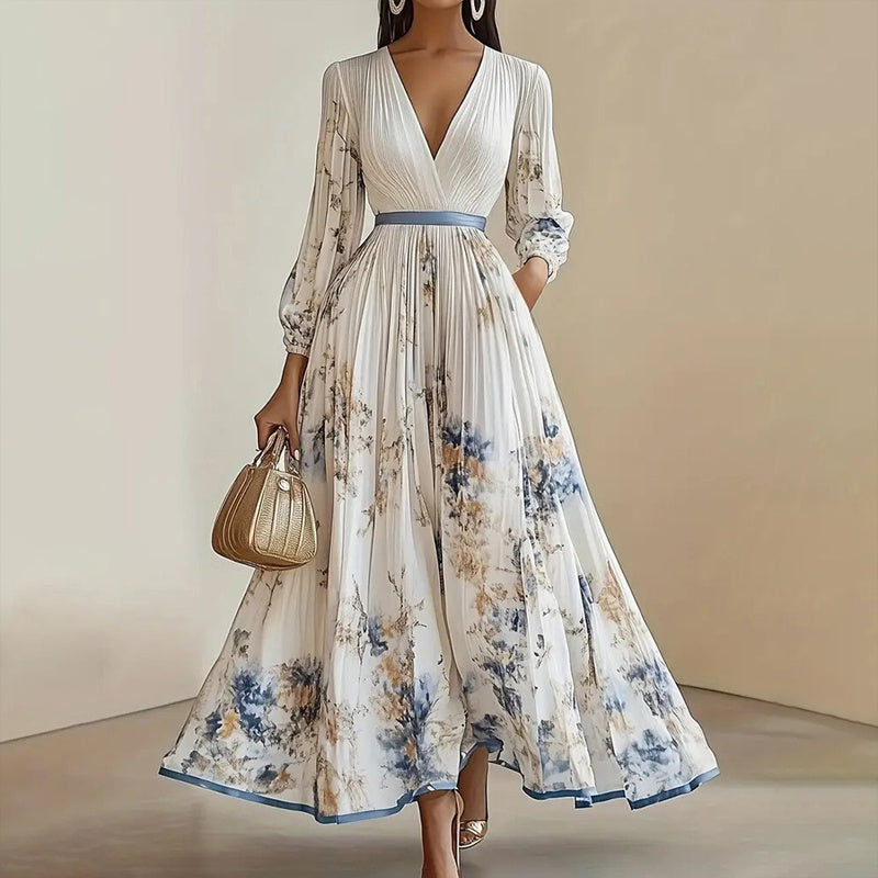 Flowy Floral Ruffled Evening/Party Dress - US Only