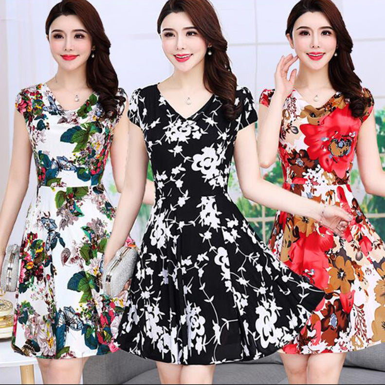 Flower-Patern Mini Dress