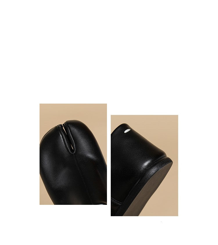 Vegetable Tanned Sheepskin Split-Toe Shoes For Women