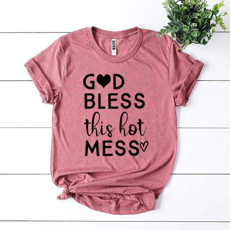 Women's Letter Print Short-Sleeve T-Shirt