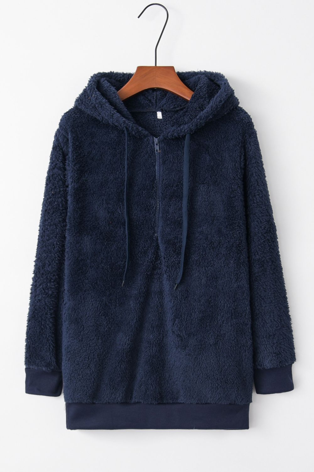 Quarter-Zip Drawstring Teddy Hoodie - US Only