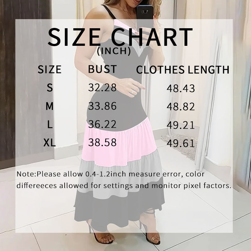 Colour-Block Spaghetti-Strap Maxi Dress - US Only