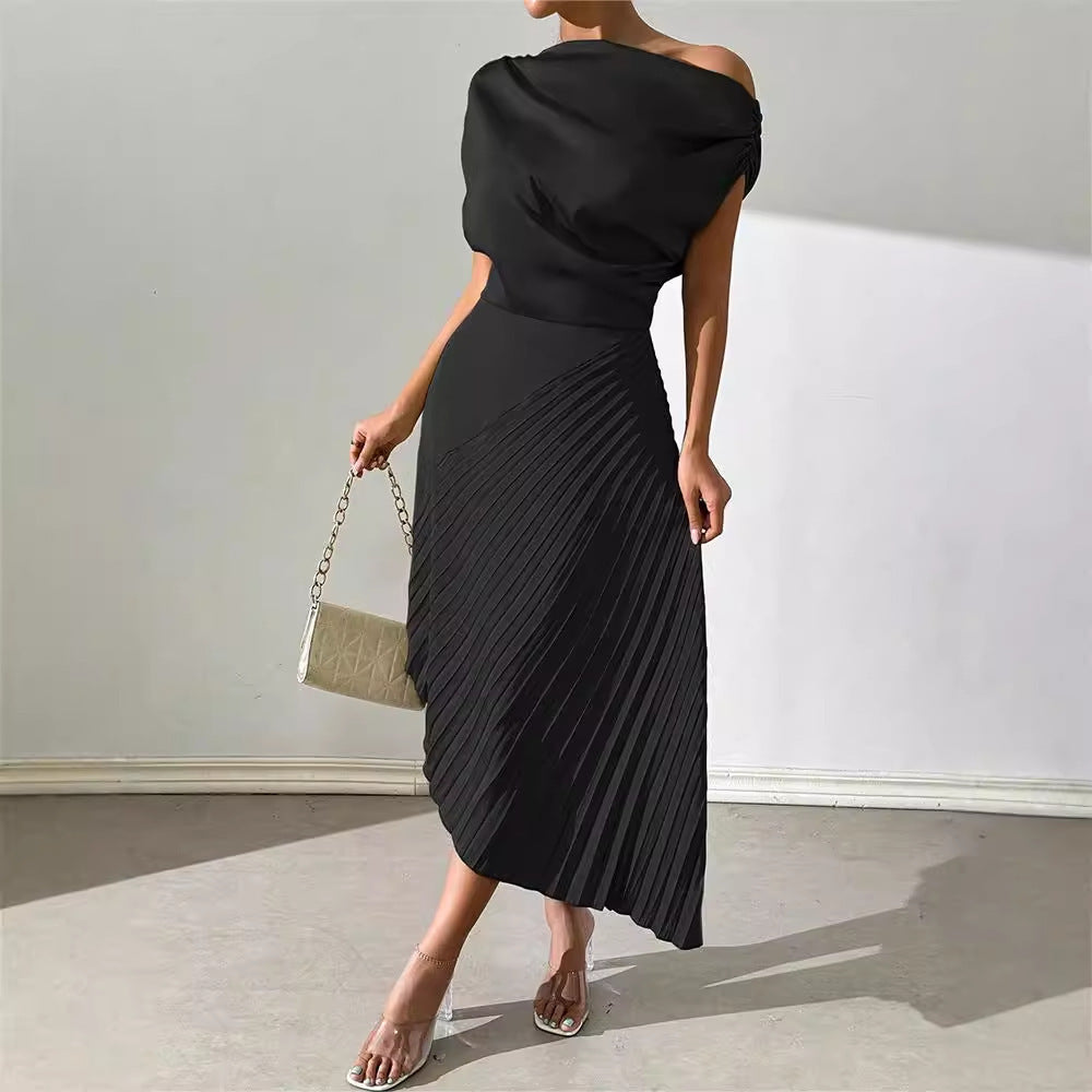 Elegant Ruffled Irregular Dress