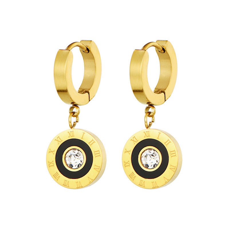 Roman Numeral Buckle Fashion Hoop Earrings