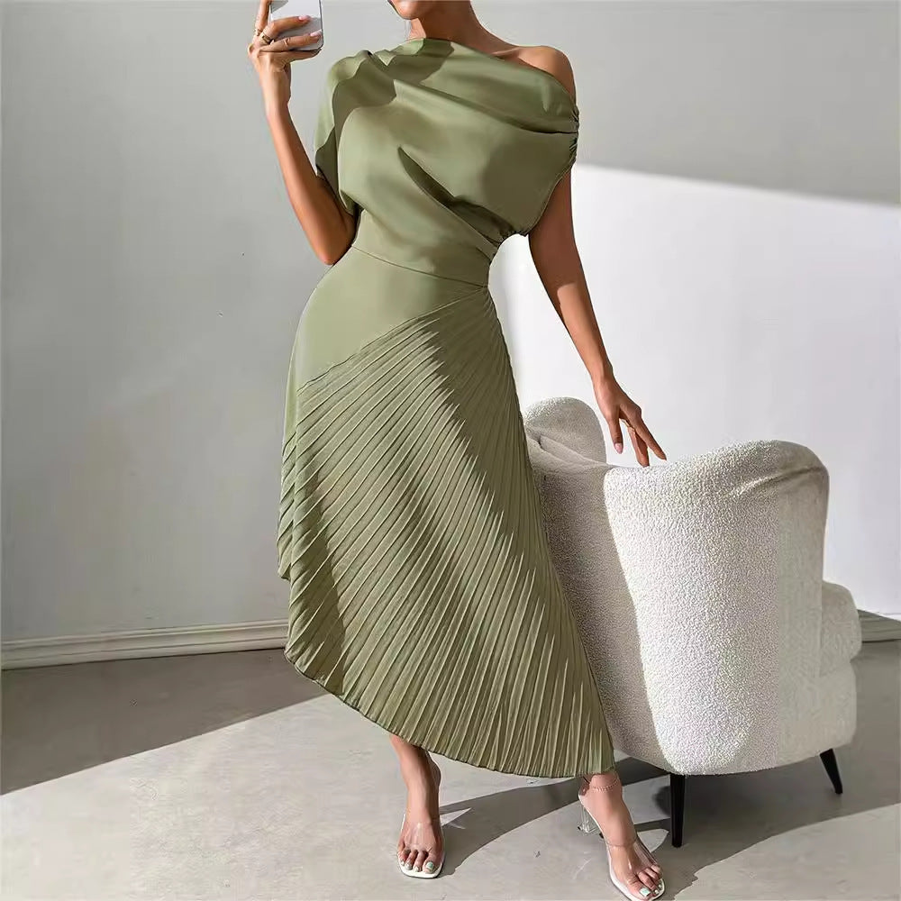 Elegant Ruffled Irregular Dress