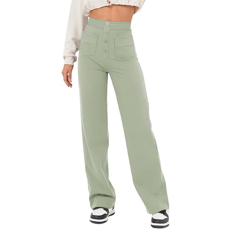 High-Waist Trousers With Pockets