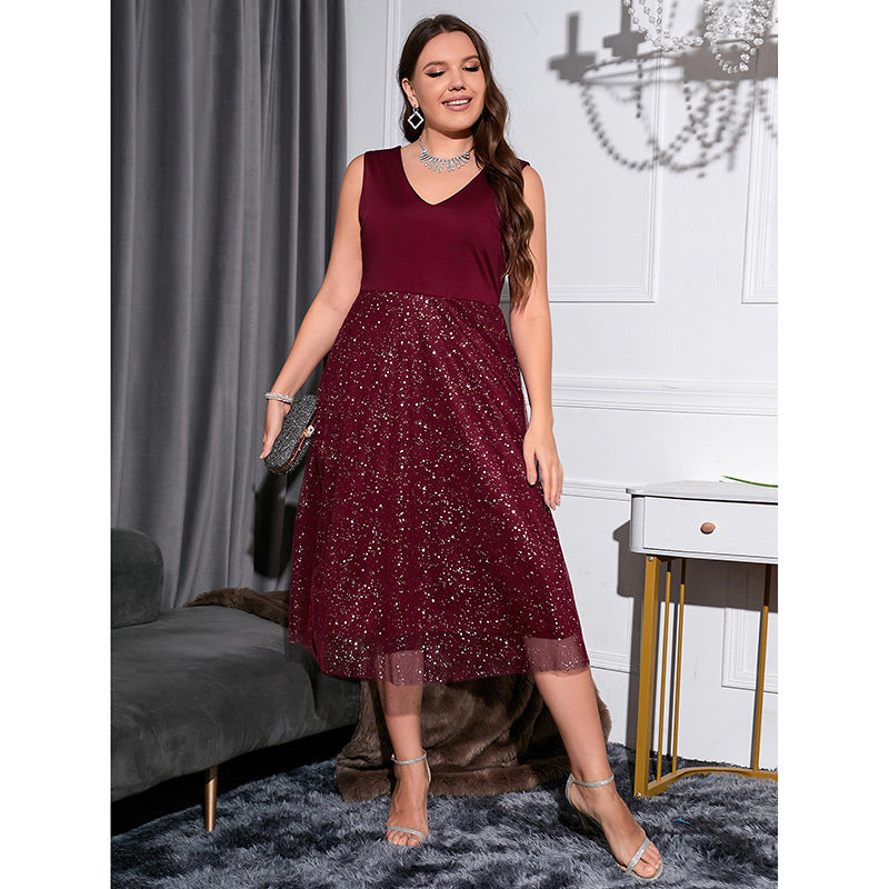 Slim Polka-Dot High-End Dress