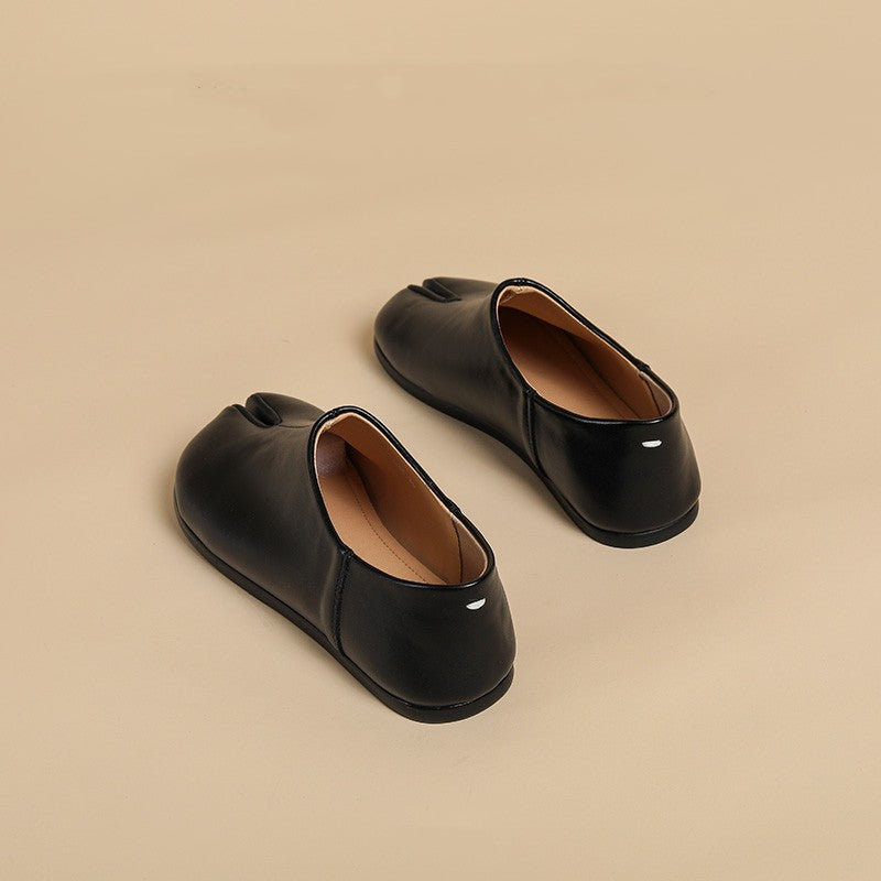 Vegetable Tanned Sheepskin Split-Toe Shoes For Women
