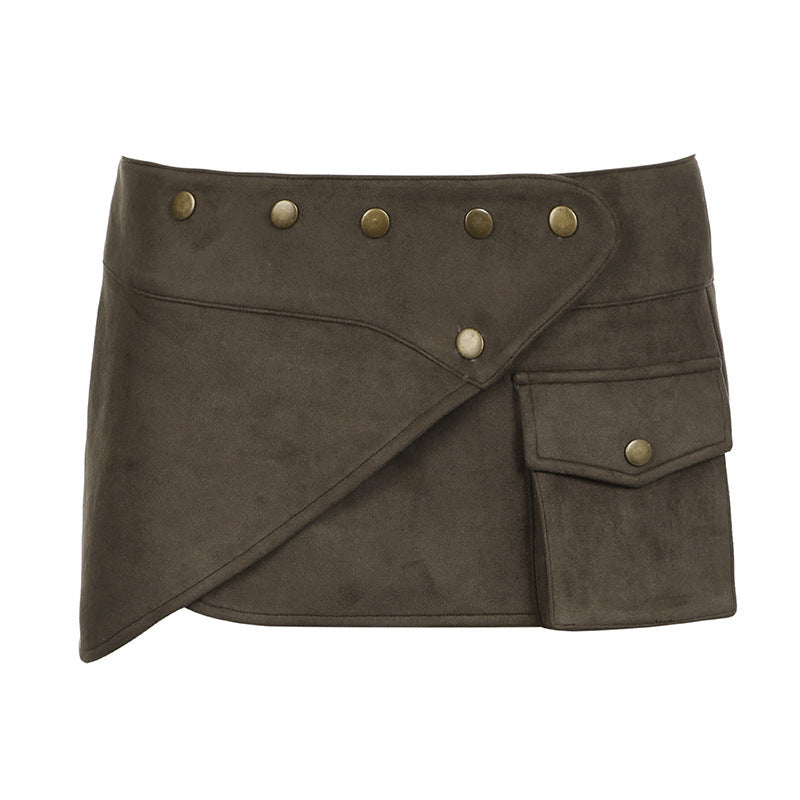 Metal Decoration Hip Mini Skirt