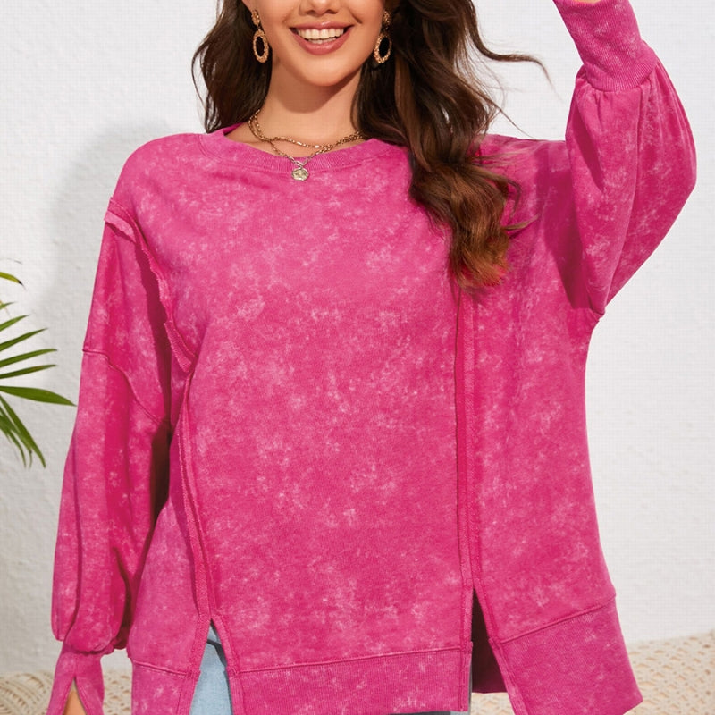 Hipster Solid-Colour Pullover Sweater Shirt
