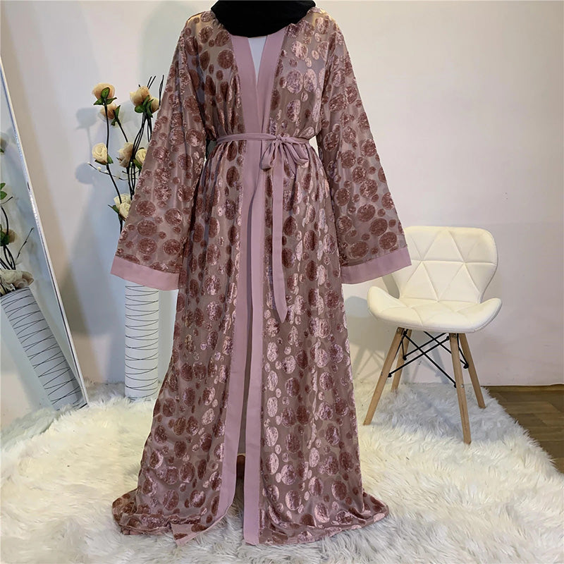 Dubai Women's Clothing - Maxi Kaftan Abaya Malaysian Robe Cardigan