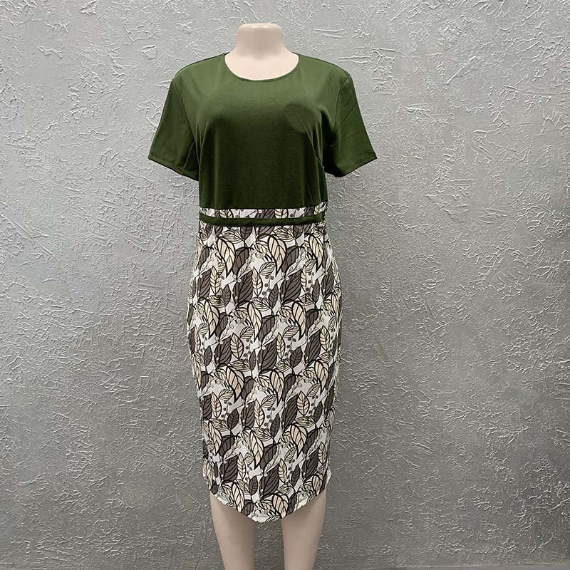 Two-Piece Digital Printing Quality Fabric Women's Coat Dress