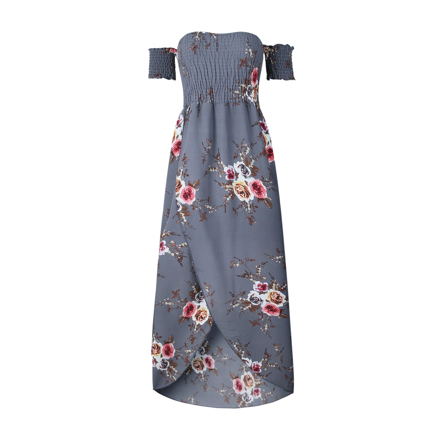 Boho-Style Off-Shoulder Beach Long Dress