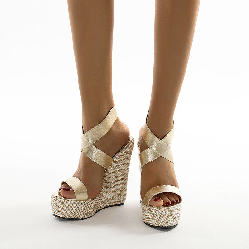 Wedge-Heel Roman Platform Sandals