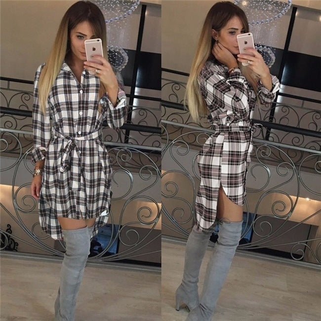 Chequered Button Dress
