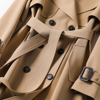 Double-Breasted Midi Trench Coat