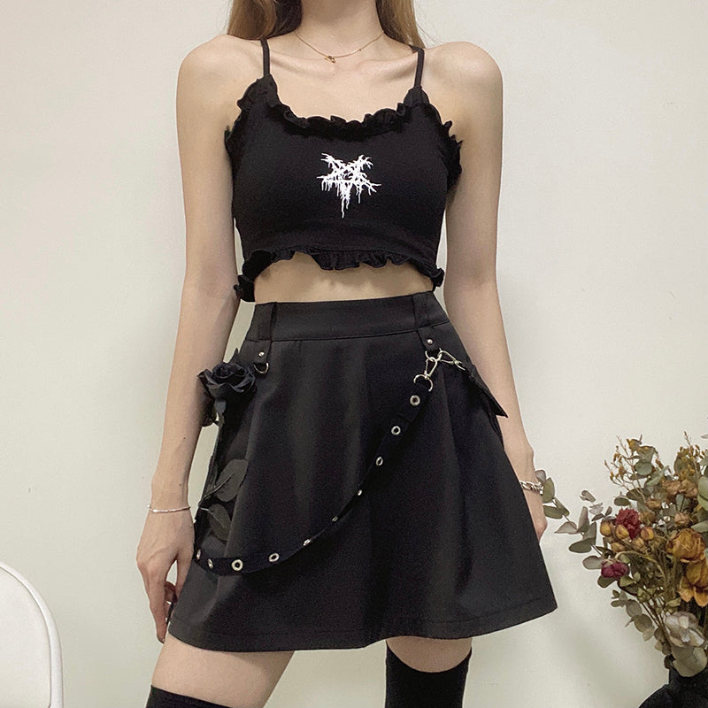 Pockets High-Waist Punk Skirt