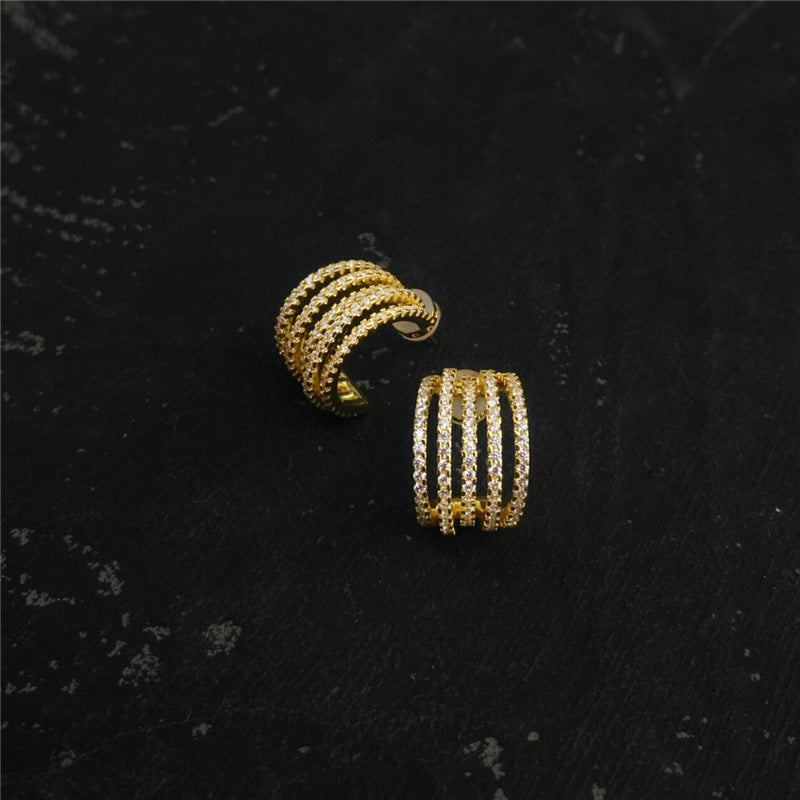 Round Hoop Earrings Women Fashion Temperament Personality Earrings