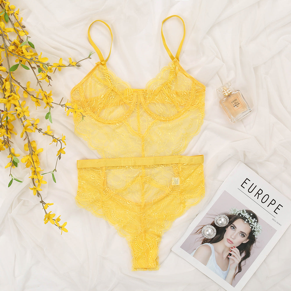 Lace Slim-Fit One-Piece Lingerie Bodysuit