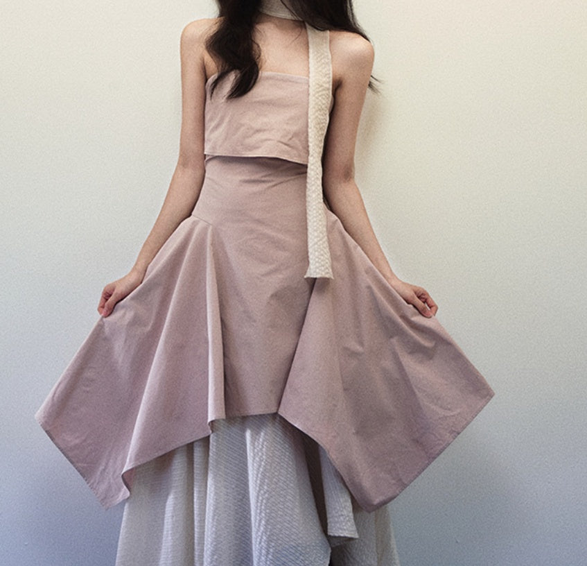 Folding Double-layer Tube Top Dress