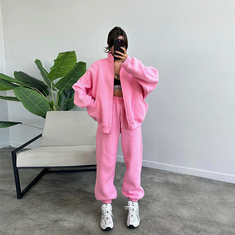 Stand-Up Collar Zipper Sports Outfit