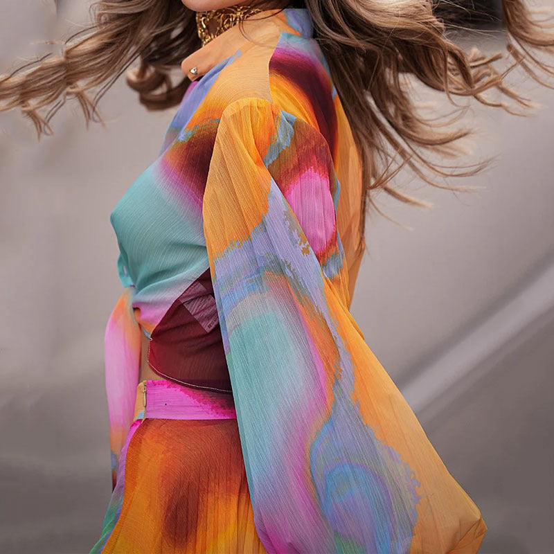 Wrap Curve Niche Midi Asymmetric Dress