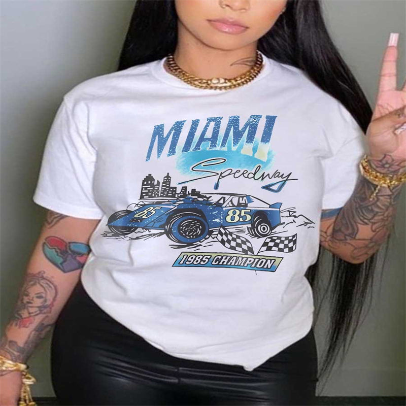 Loose Printed Round-Neck T-Shirt