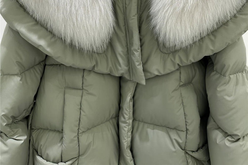 High-End Fox Fur Collar Luxury Puffer Jacket