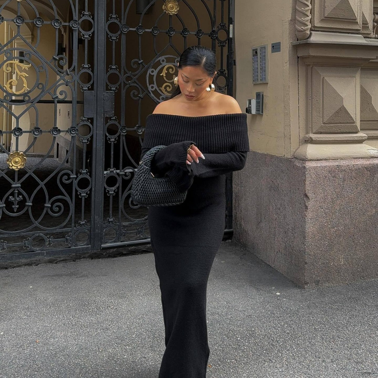 Women's Off-Shoulder Knitted Dress