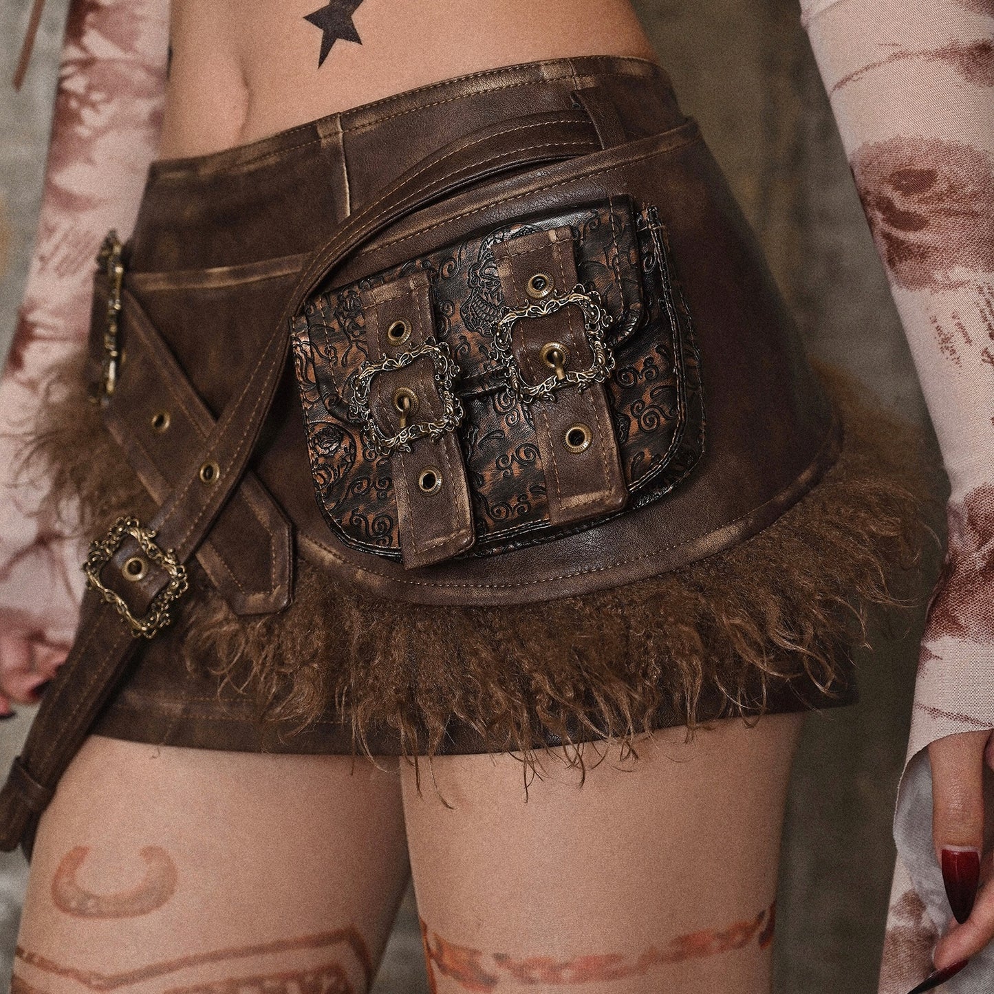 Vintage Waist Bag Mini Skirt