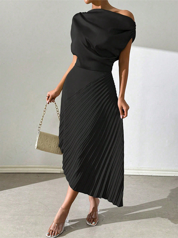 Elegant Ruffled Irregular Dress