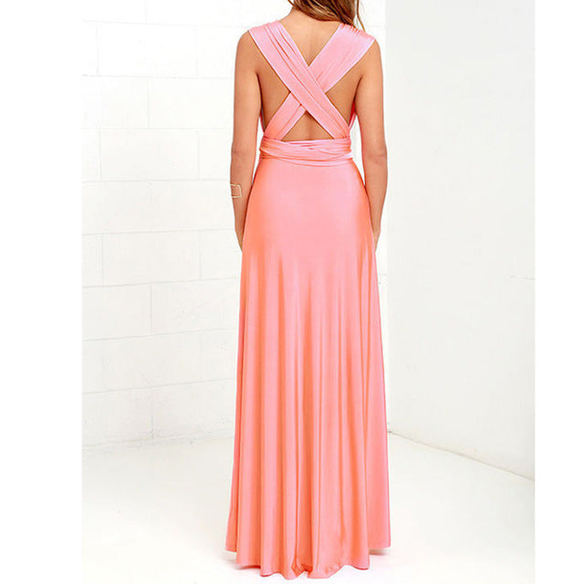 Cross-Strap Maxi Party Dress