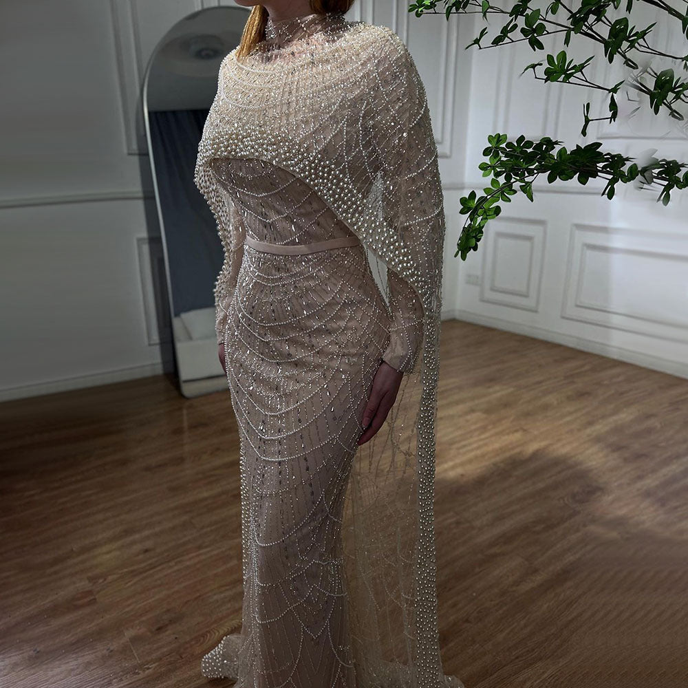Pearl Light Luxury Trailing Dress