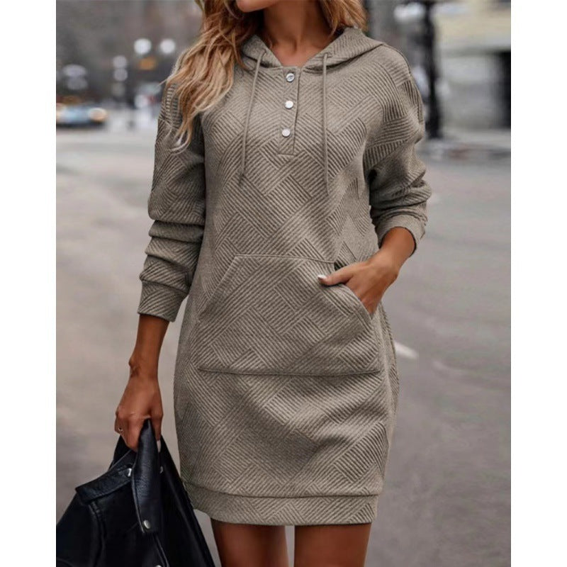 Pockets Hoodie Sweater Mini Dress