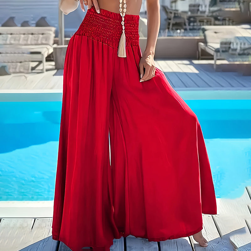Stretchy Palazzo High-Waist Wide-Leg Trousers - US Only