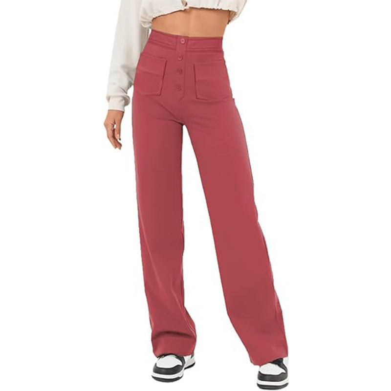 High-Waist Trousers With Pockets