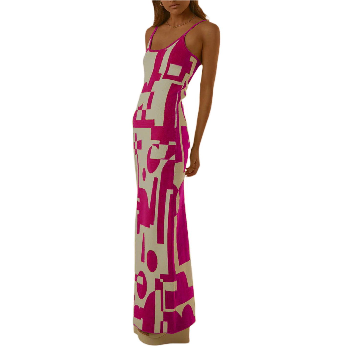 European & American Style Fashion Printing Slim-Fit Slimming Dress