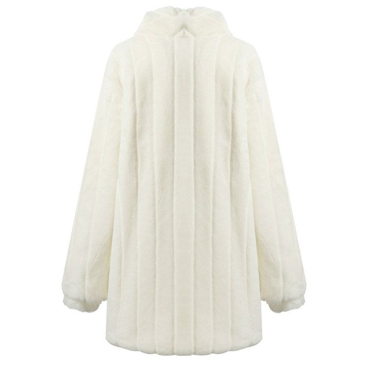 White Winter Floral Jacket For Women