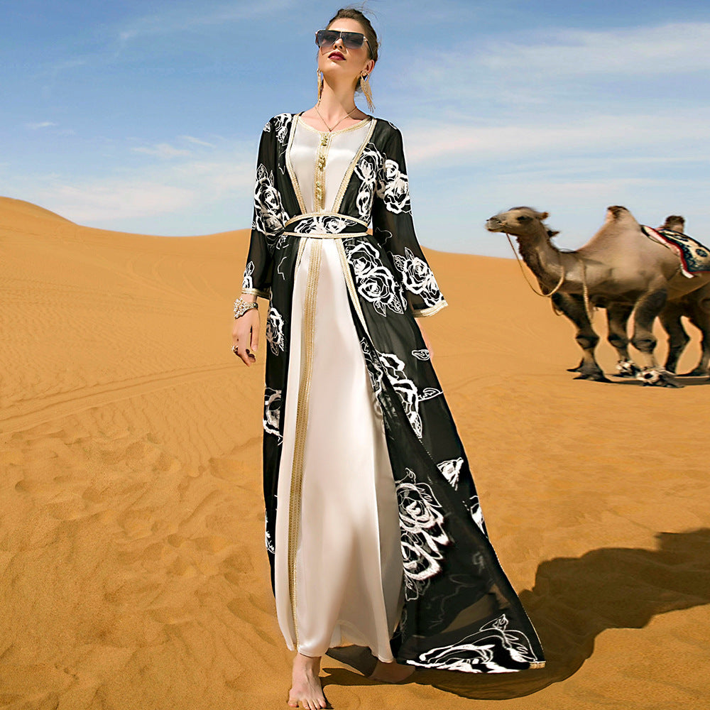 Heavy Embroidery Jacket & Maxi Dress