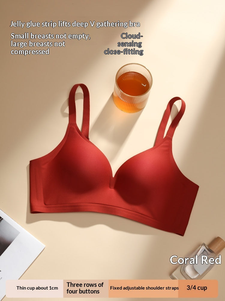 Thin, Small-cup Push-up Wireless Bra That Gathers And Controls Side Boob
