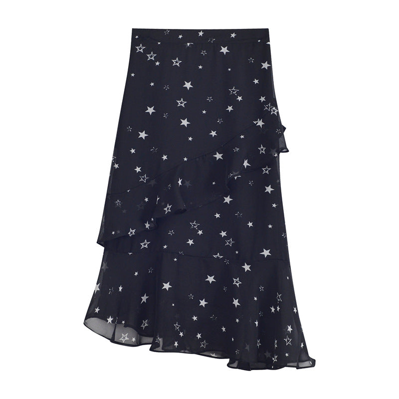 Irregular Chiffon A-Line Skirt