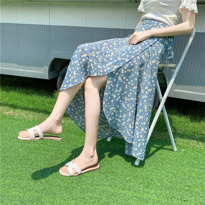 Bandage Floral Wrap Small Daisy One-Piece Skirt