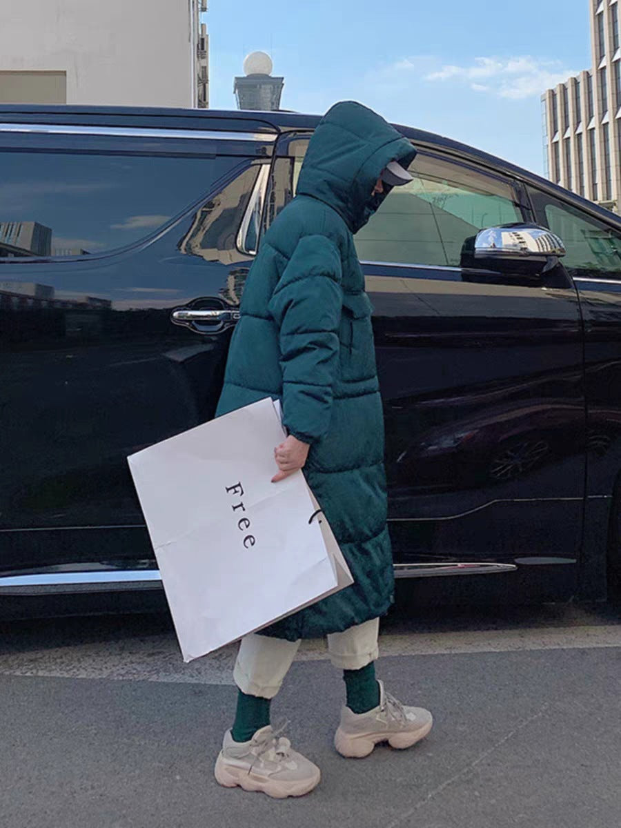 Cotton-Padded Loose Long Jacket