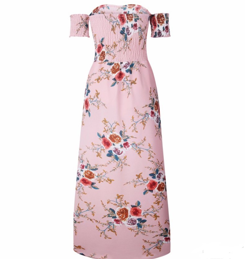 Boho-Style Off-Shoulder Beach Long Dress