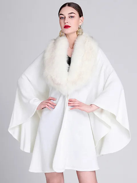 Splicing Plush Cloak Jacket