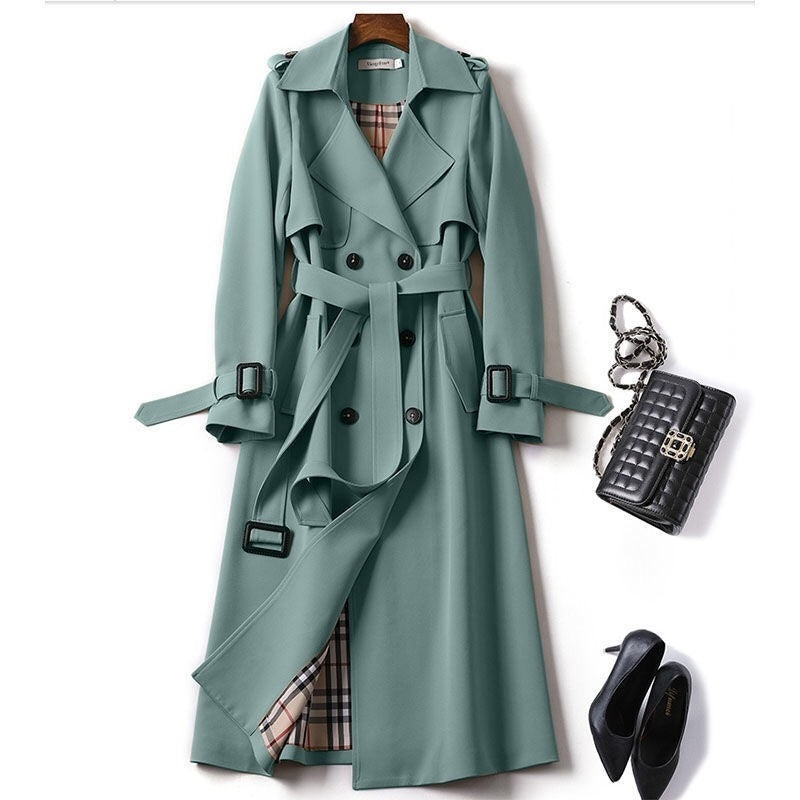 Double-Breasted Midi Trench Coat