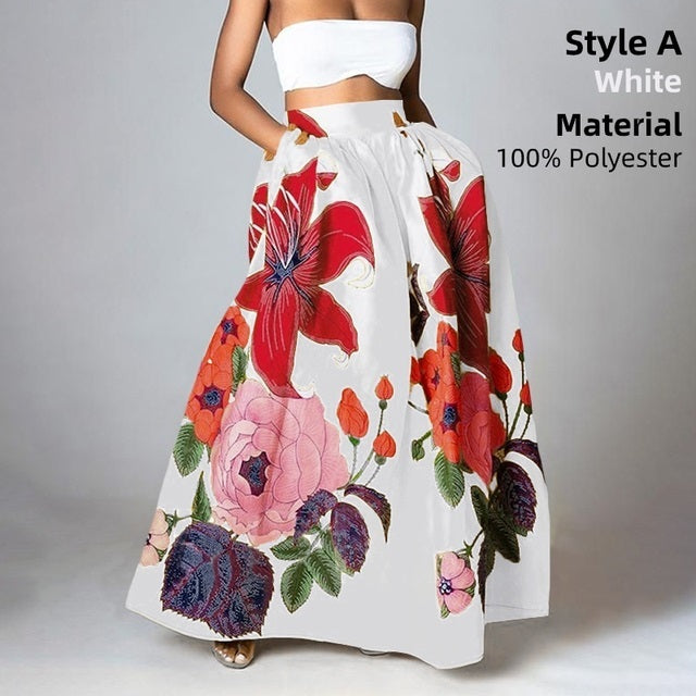 Floral Holiday Maxi Skirt