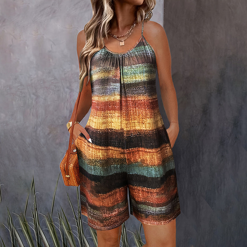 Spaghetti-Strap Shorts Jumpsuit With Pockets - US Only
