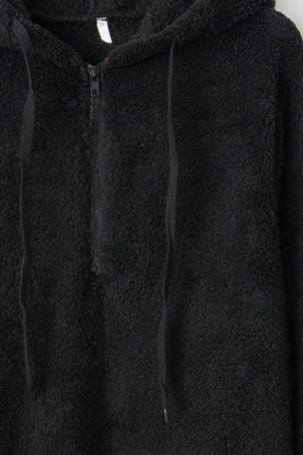 Quarter-Zip Drawstring Teddy Hoodie - US Only