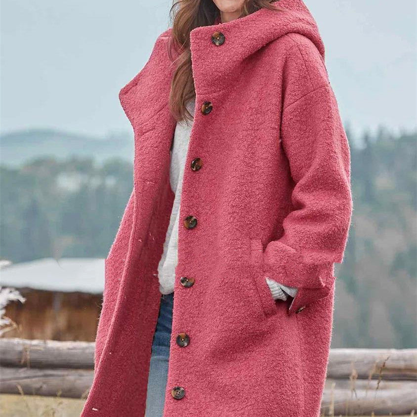 Thickened Tweed Mid-Length Trench Coat